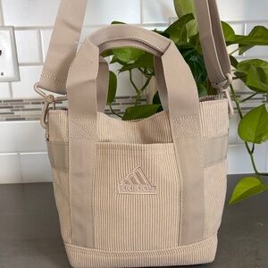 Adidas Cream Ribbed Mini Tote